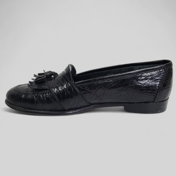 DAVANZATI Handmade Italy Black 8 D Tassel Loafer Shoes main image 7